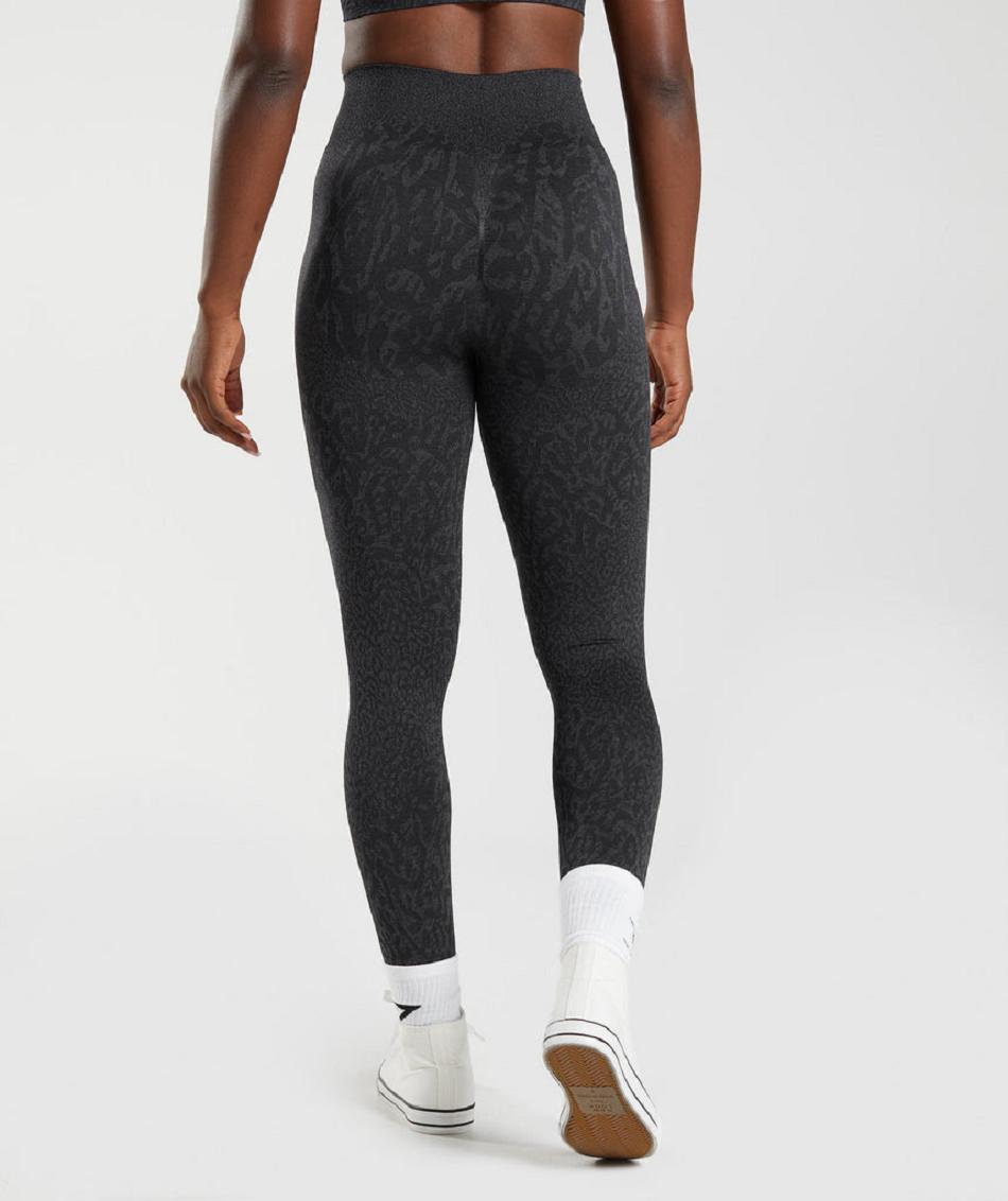 Legginsy Damskie Gymshark Adapt Animal Seamless Czarne | PL 2248SGL